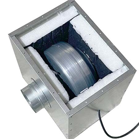 Вентилятор Ванвент ВКВ-100 К ISO шумоизолированный для круглых воздуховодов (250 m³/h)